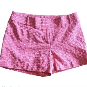 LOFT TWEED TWILL WHITE PINK 4” INSEAM SHORTS SZ 6